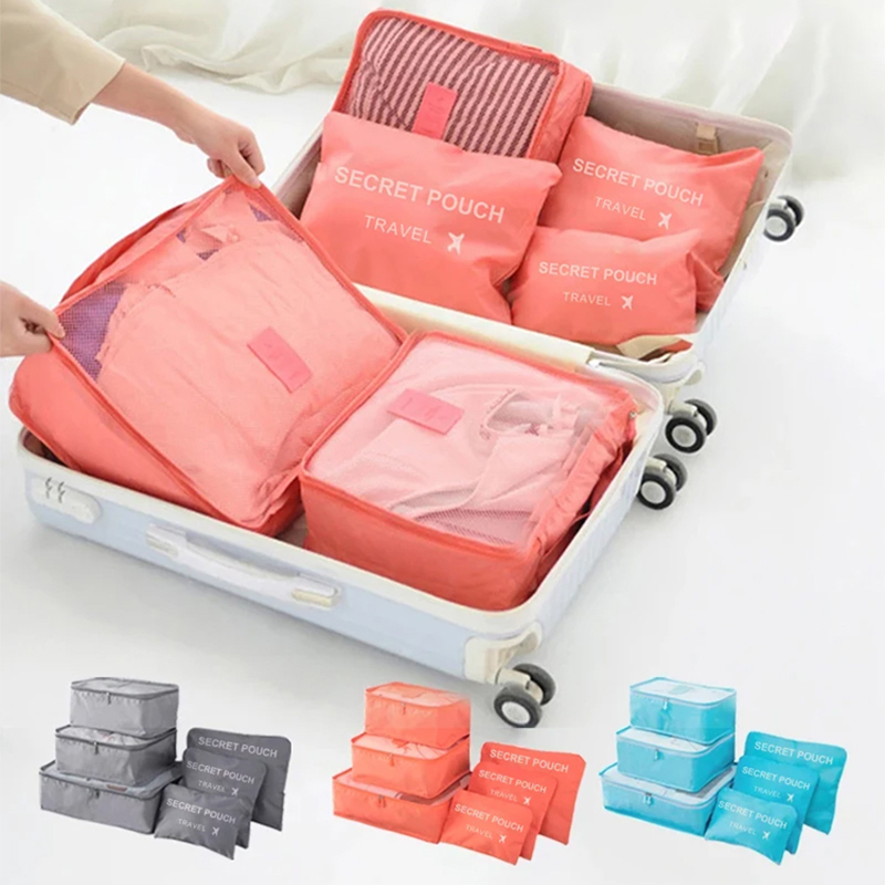 Travel Accessories Organiser - 6 개/대 핑크/블루/그레이 여행용 수납 가방