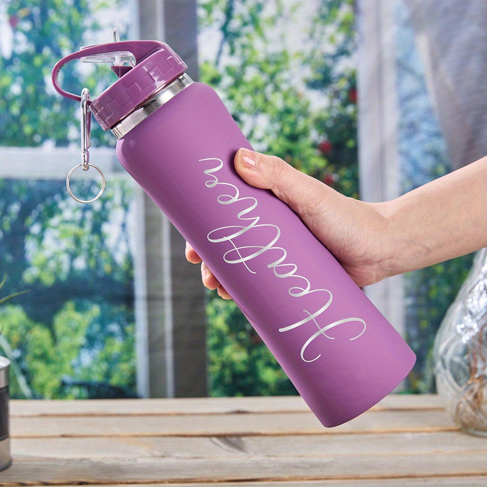 Travel Accessories Bottles - 맞춤형 이름: 스테인리스 스틸 물병, 휴대용