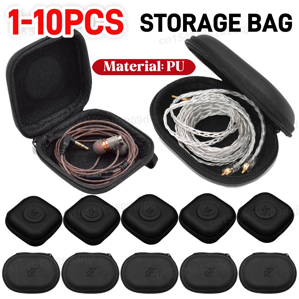 Travel Accessories Holder - 1-10PCS KZ 이어폰 케이스 PU 가죽