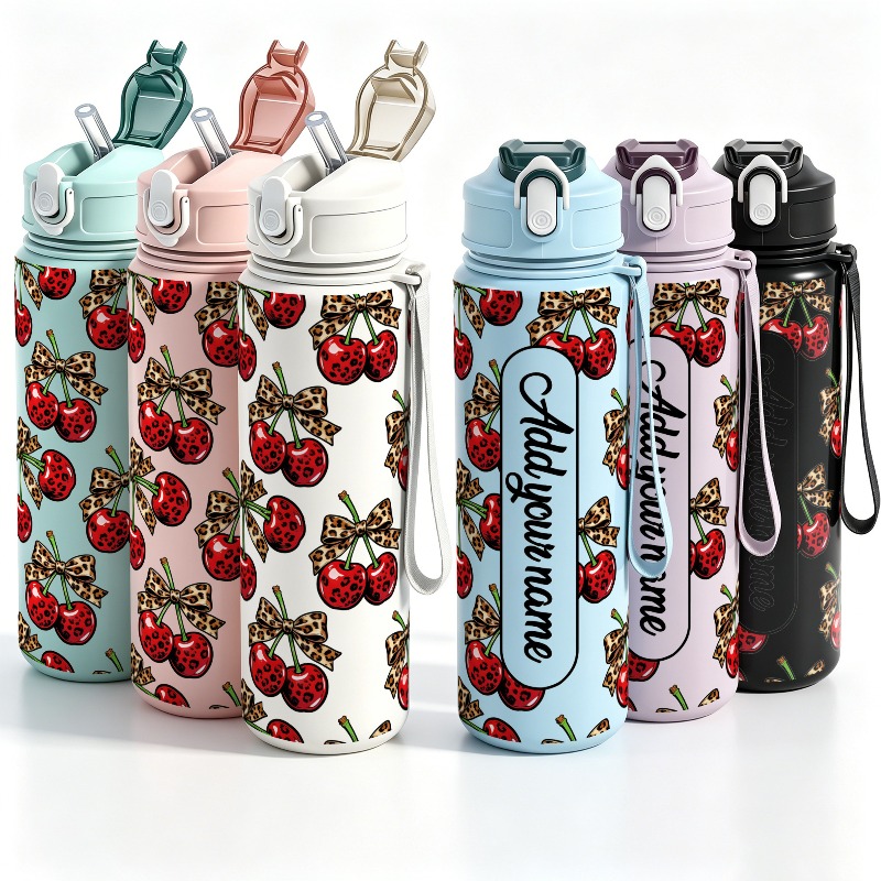 Travel Accessories Bottles - 개인 맞춤형 25온스 대용량 체리 디자인의