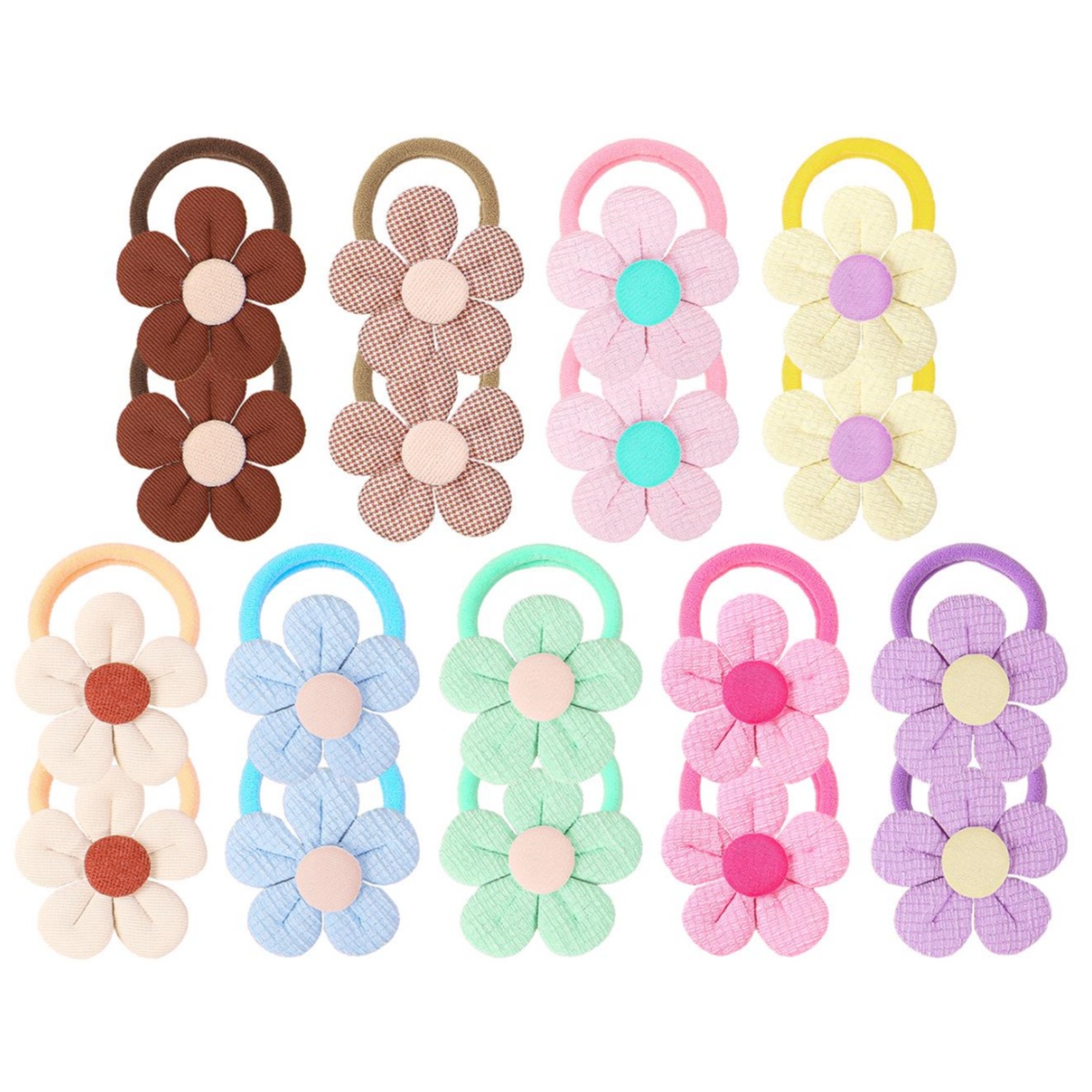 Travel Accessories Holder - 18pcs 해바라기 헤어 넥타이 어린이 소녀