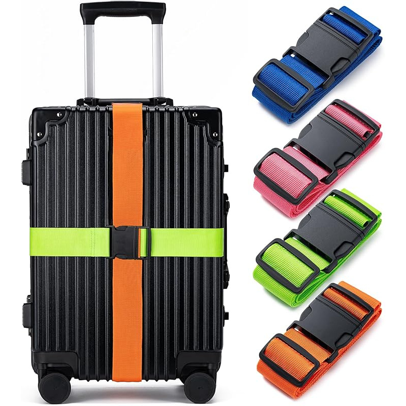 Travel Accessories Gift Set - 4개의 수하물 스트랩 세트, 수하물 고정