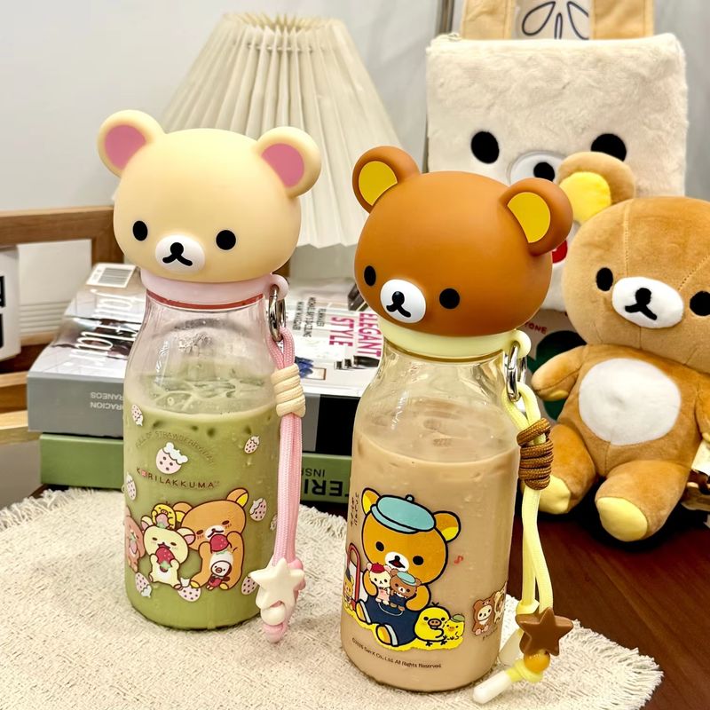 리라쿠마 물병 560ml 트라이탄 휴대용 직수형 귀여운 - Travel Accessories Bottles 리뷰 및 가격