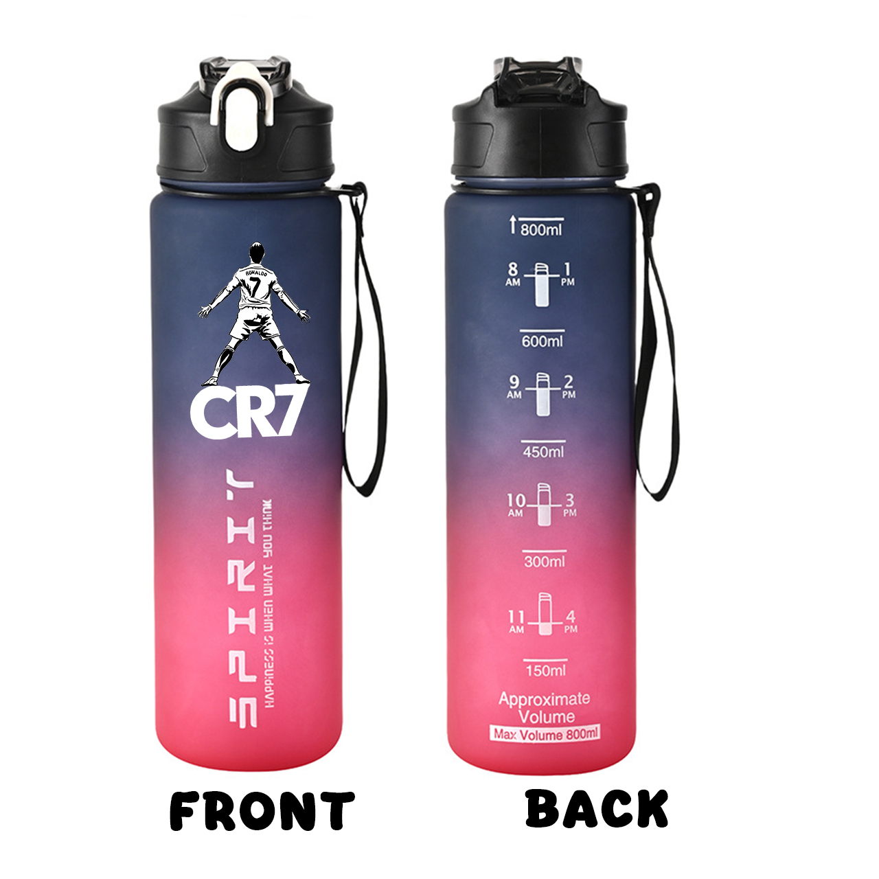 축구 스타 호날두 스포츠 투명 물병 800ml 휴대용  - Travel Accessories Bottles 리뷰 및 가격
