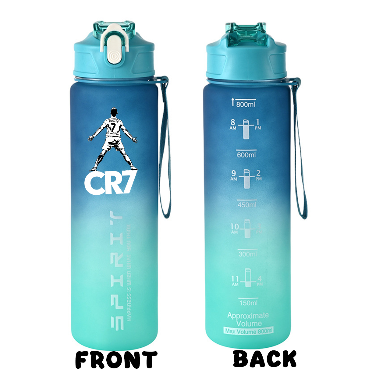 축구 스타 호날두 스포츠 투명 물병 800ml 휴대용  - Travel Accessories Bottles 리뷰 및 가격