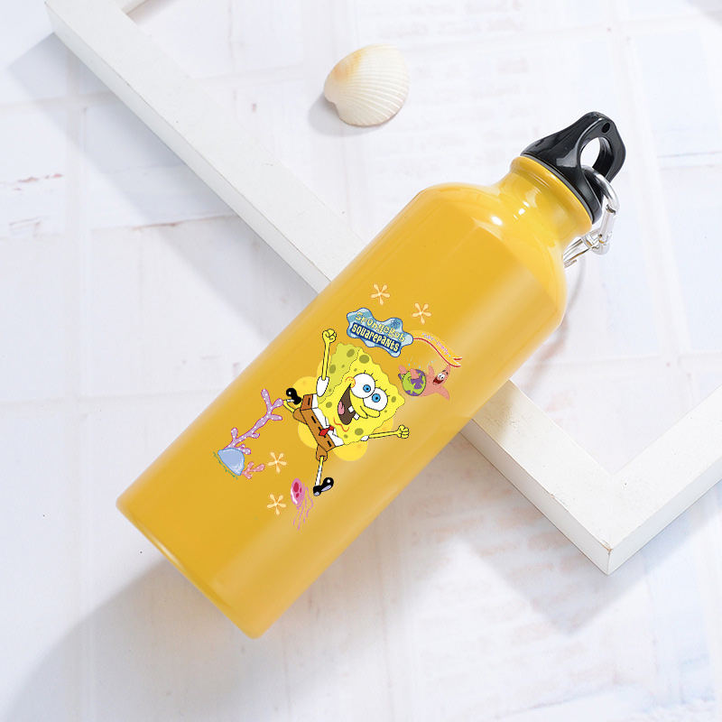 스폰지밥 알루미늄 물병 야외 자전거 스포츠용 노란색 물 - Travel Accessories Bottles 리뷰 및 가격