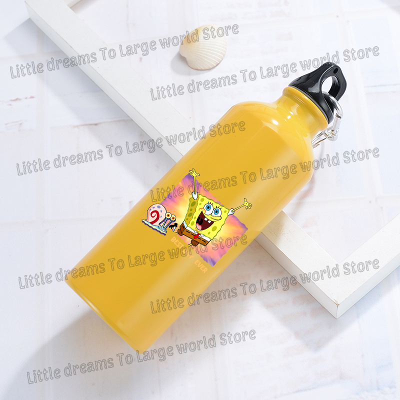 스폰지밥 알루미늄 물병 야외 자전거 스포츠용 노란색 물 - Travel Accessories Bottles 리뷰 및 가격