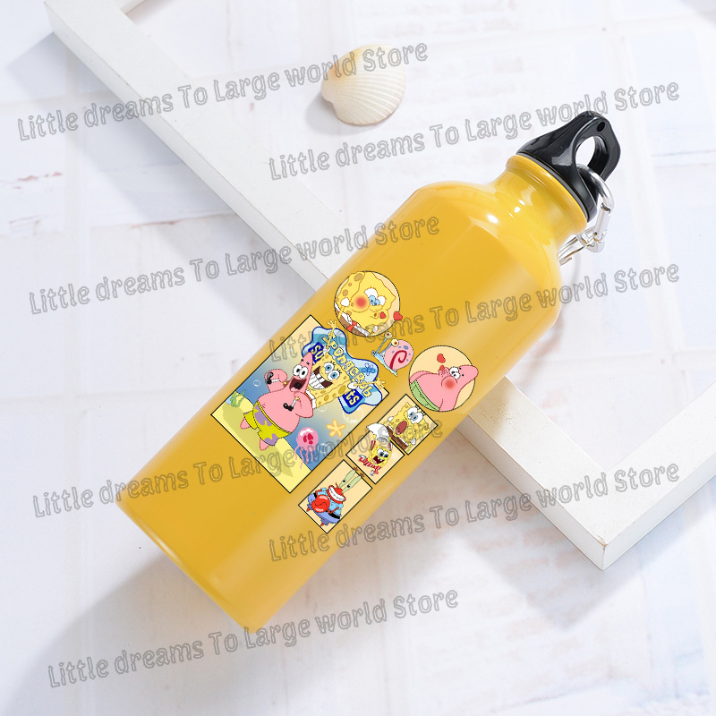 스폰지밥 알루미늄 물병 야외 자전거 스포츠용 노란색 물 - Travel Accessories Bottles 리뷰 및 가격