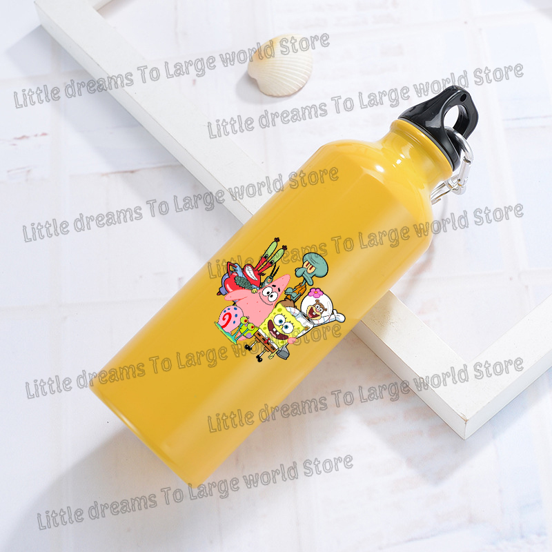 스폰지밥 알루미늄 물병 야외 자전거 스포츠용 노란색 물 - Travel Accessories Bottles 리뷰 및 가격
