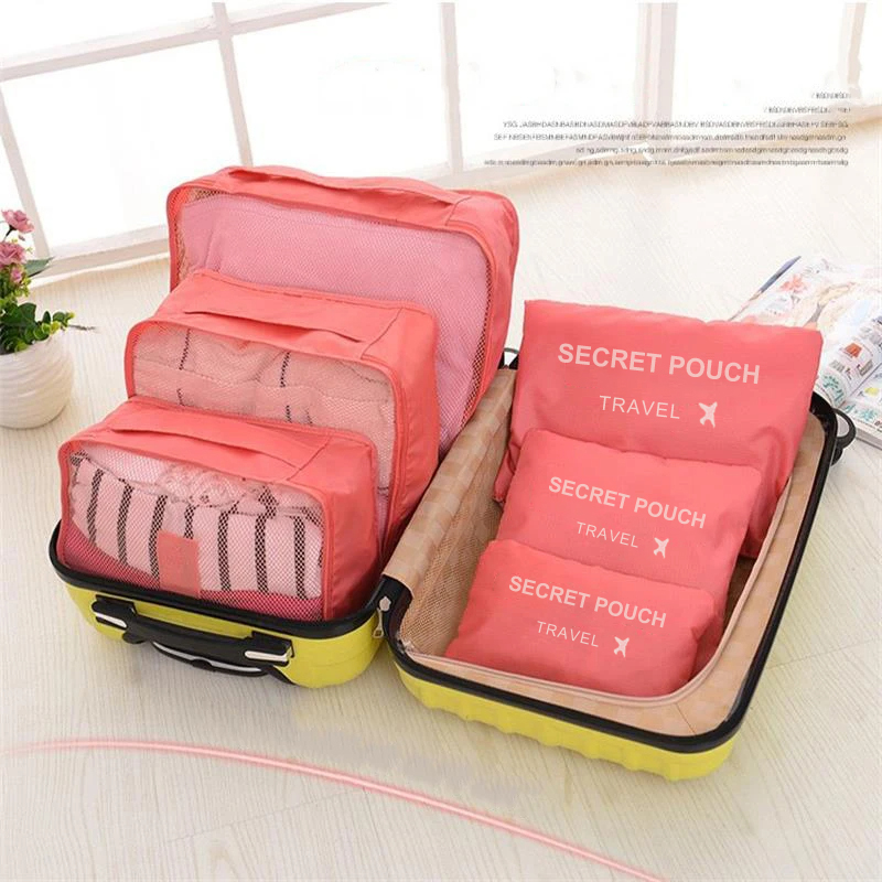 6 개/대 핑크/블루/그레이 여행용 수납 가방 대용량  - Travel Accessories Organiser 리뷰 및 가격