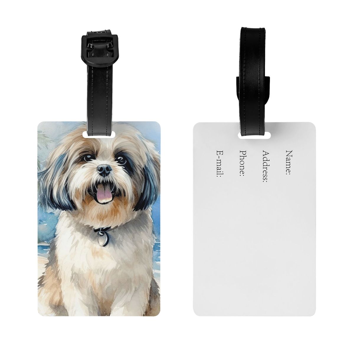 Shih Tzu On The Beach 수하물 태그 여 - Travel Accessories Name 리뷰 및 가격