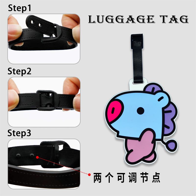BT21 만화 귀여운 키체인 카와이 유니섹스 수하물 태 - Travel Accessories Gift Set 리뷰 및 가격