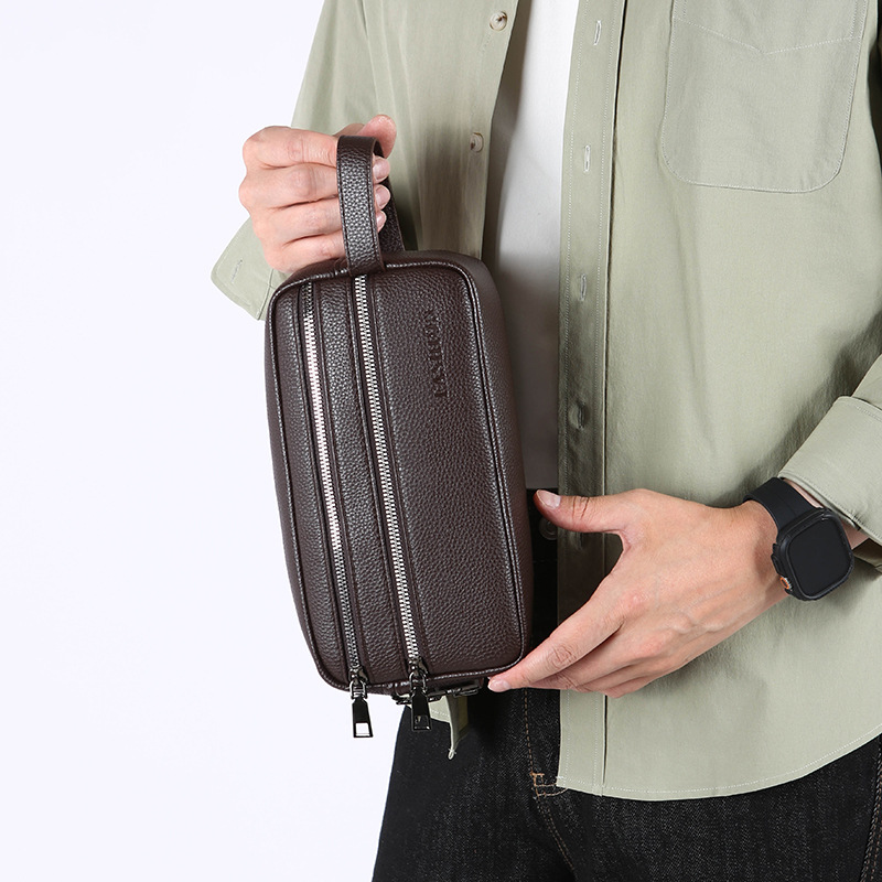 빈티지 남성용 핸드 클러치 백, 다층 지퍼 수납공간,  - Travel Accessories Bag For Men 리뷰 및 가격