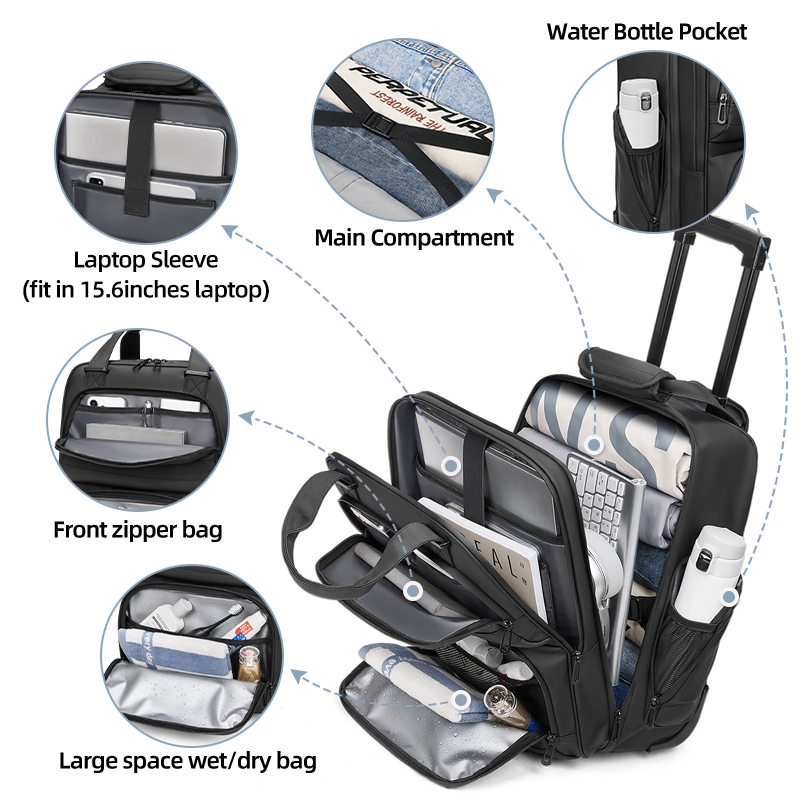 여행용 트롤리 비즈니스 백팩 남성용 바퀴 달린 방수 백 - Travel Accessories Bag For Men 리뷰 및 가격