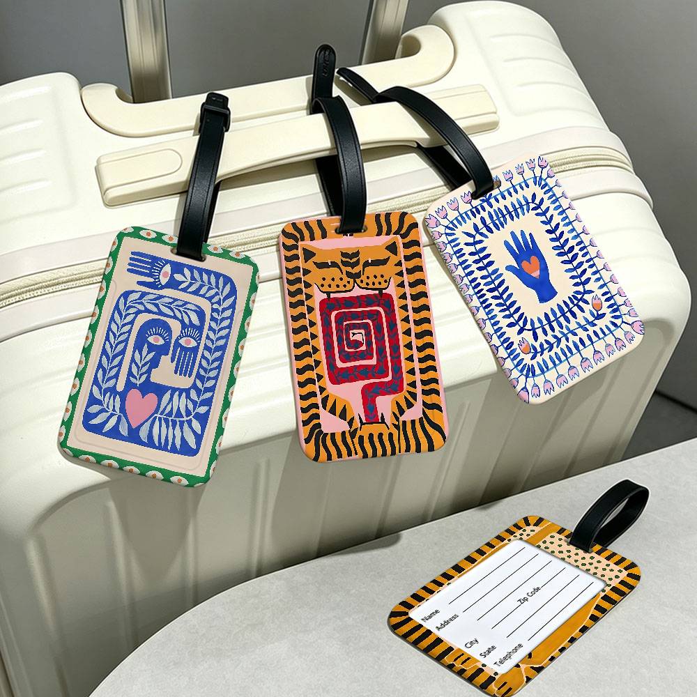 고대 이집트 호랑이 표범 PVC 러기지 태그 정보 카드 - Travel Accessories Egypt 리뷰 및 가격
