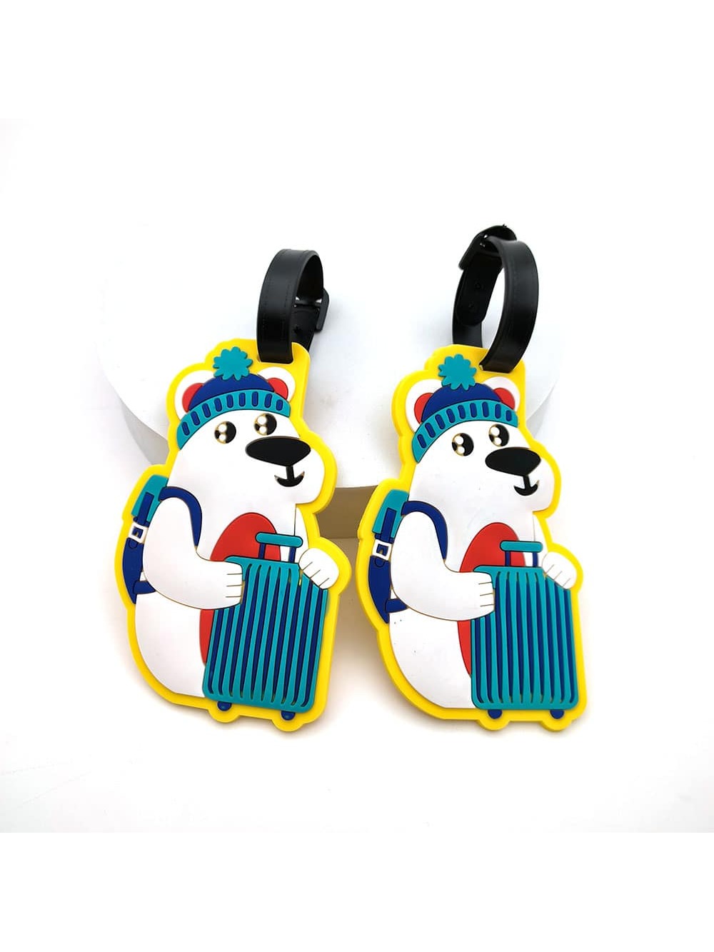 1PCS 기하학 부드러운 실리콘 수하물 태그 가방 ID - Travel Accessories Name 리뷰 및 가격
