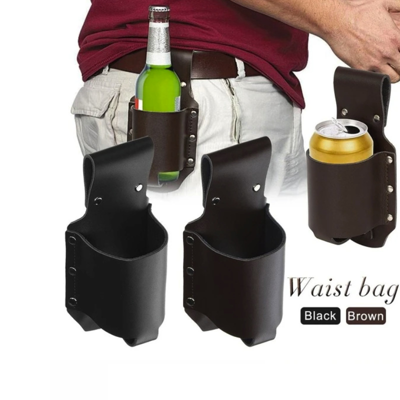 1pc 클래식 PU 가죽 병 홀더 벨트 허리 가방 맥주 - Travel Accessories Bottles 리뷰 및 가격