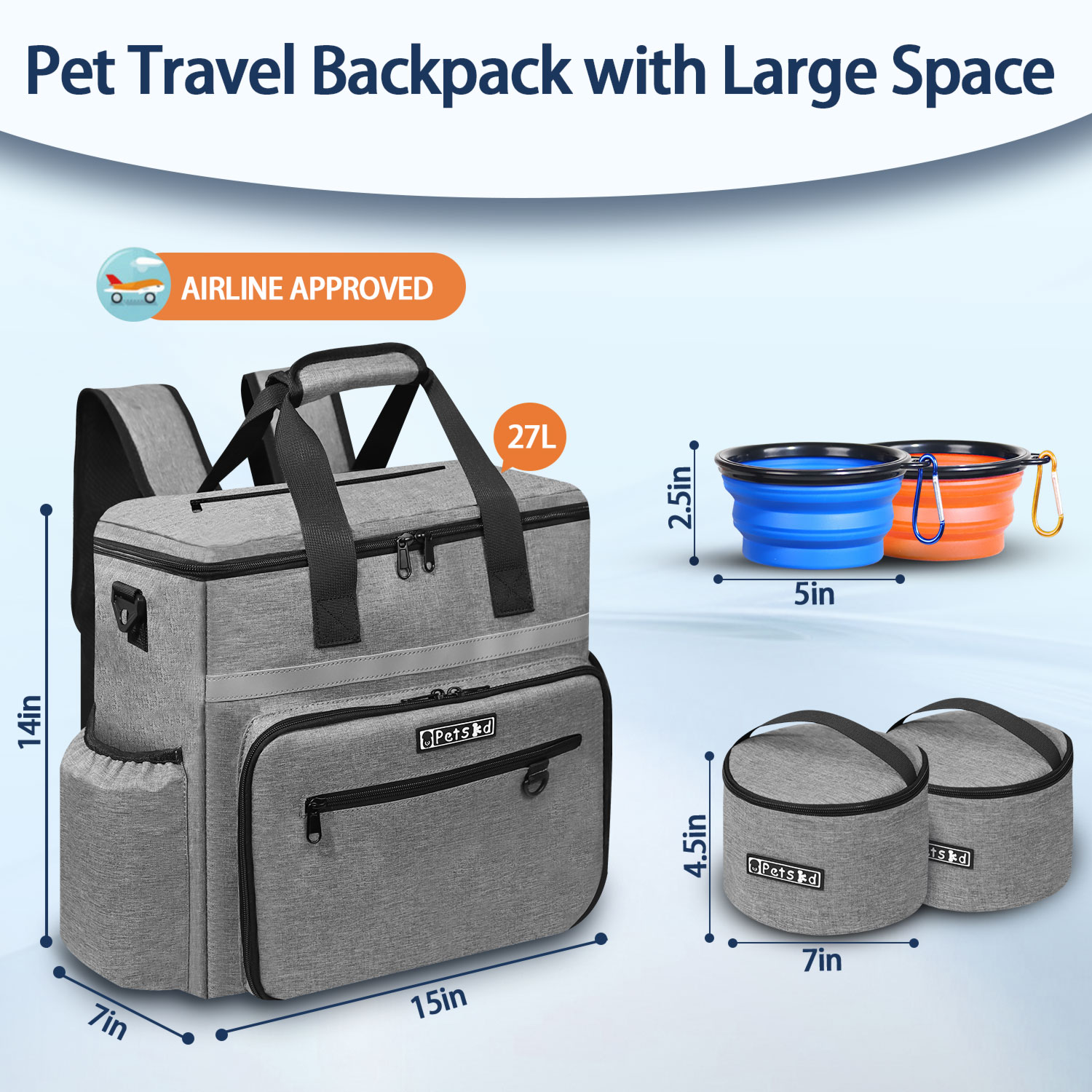 Petskd 야외 개 주최자 가방 그릇 세트 여행용 보 - Travel Accessories Organiser 리뷰 및 가격