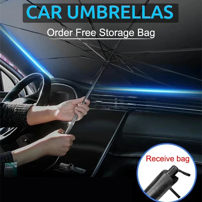 접이식 자동차 앞유리 차양 우산, 실버 접착제 UV 차 - Travel Accessories Car 리뷰 및 가격