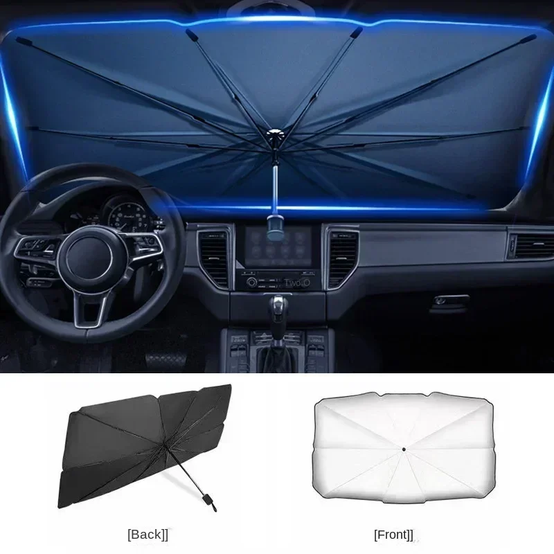 접이식 자동차 앞유리 차양 우산, 실버 접착제 UV 차 - Travel Accessories Car 리뷰 및 가격